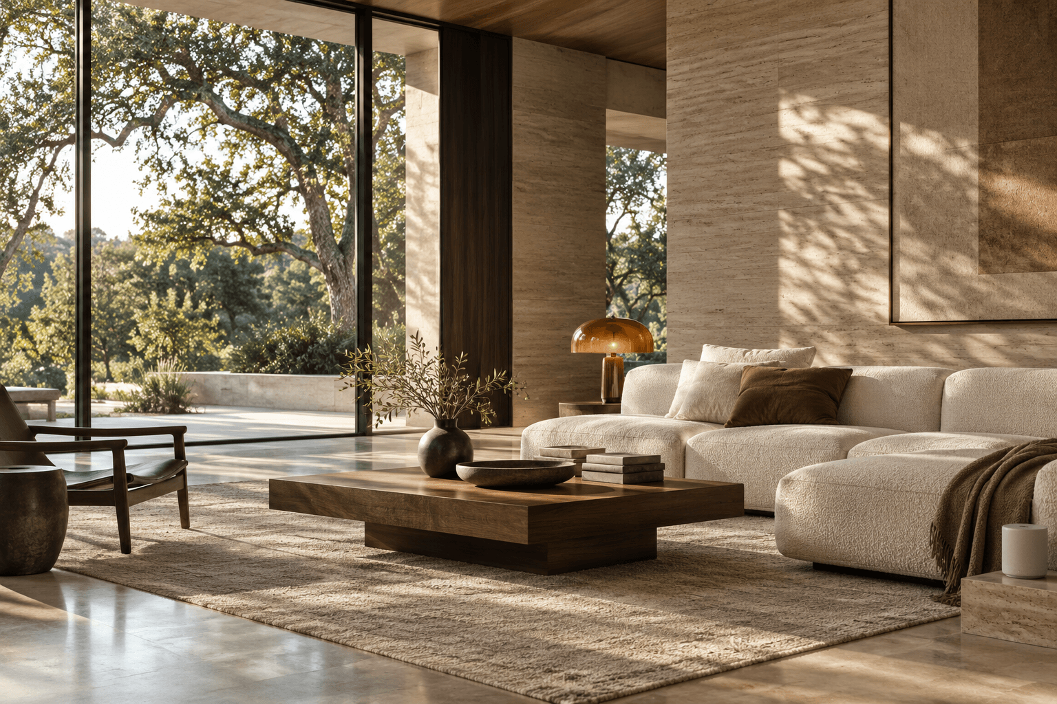 Illustrative living-room camera view